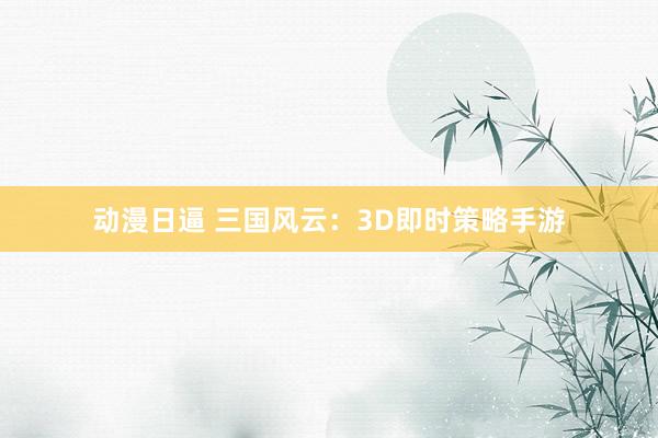 动漫日逼 三国风云：3D即时策略手游