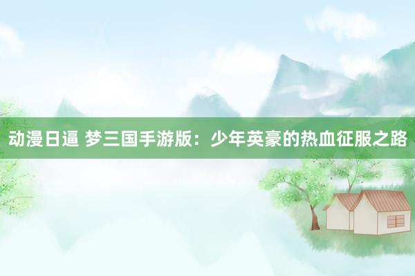 动漫日逼 梦三国手游版：少年英豪的热血征服之路